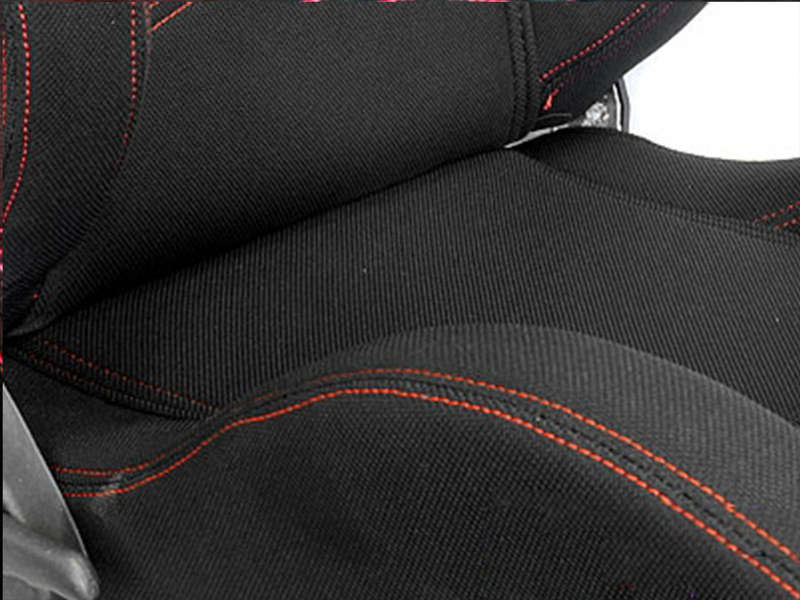 Evo Black &amp; Red Stitch Reclinable  Racing Seat