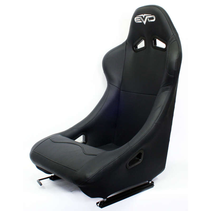 Evo Vinyl Black Non-Reclinable Racing Seat Sold Ea