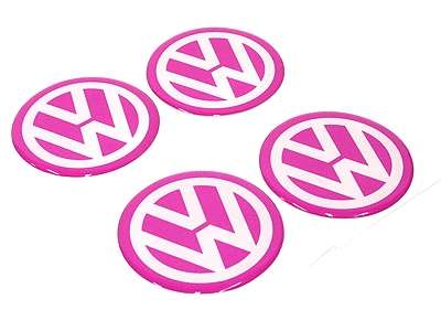 Pink VW Wheel Center Cap Stickers