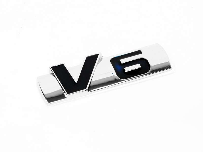 V6 Chrome & Navy Blue Badge