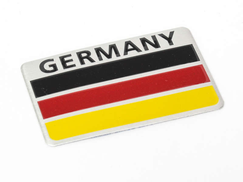 Germany Brushed Steel Sticker Badge (8x5cm)