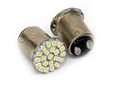 Double Contact 22LED White Bulbs (pair)