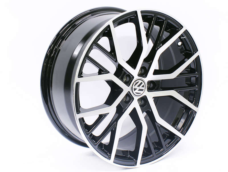 19" QS Santiago 5/112 Black Machine Face Alloy Wheels