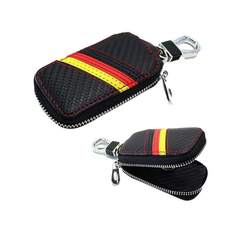 Keyring &amp; Carbon Fibretech Pouch with German Stripes