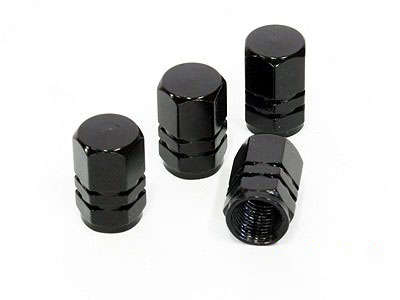 Universal Anodized Black Valve Caps (set of 4)