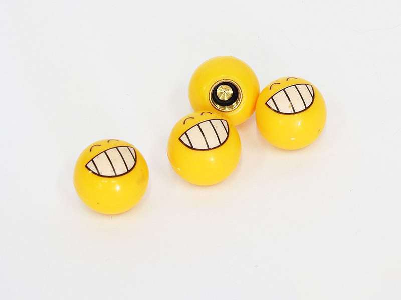 Smiley Face Tyre Valve Caps (set)
