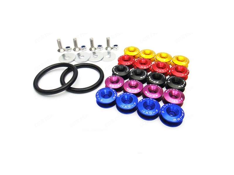 Universal Aluminum JDM Quick Release Fasteners For Bumpers (red)