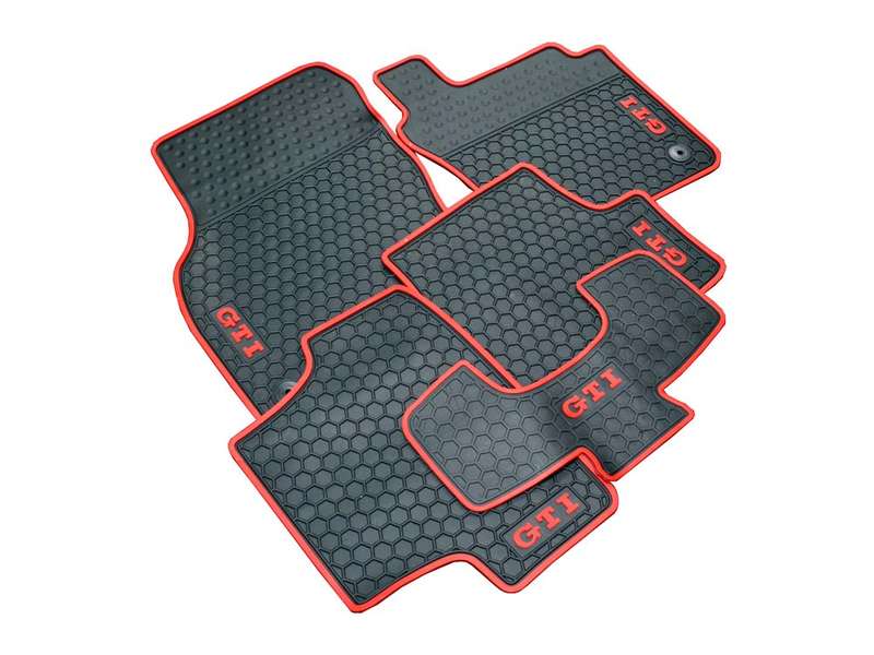 VW Golf Mk7 Gti Red Trim 5piece Rubber Car Mats