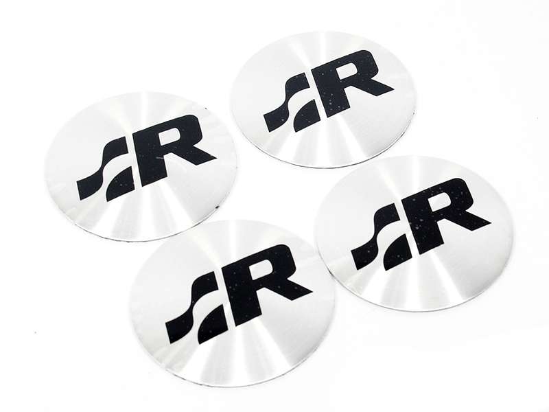 VW R Racing Silver/Black Mag Wheel Decals (set of 4)