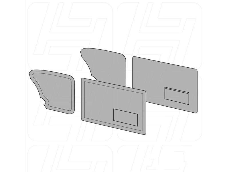 VW Classic Beetle Door Card Set with Door Pockets in Black Vinyl