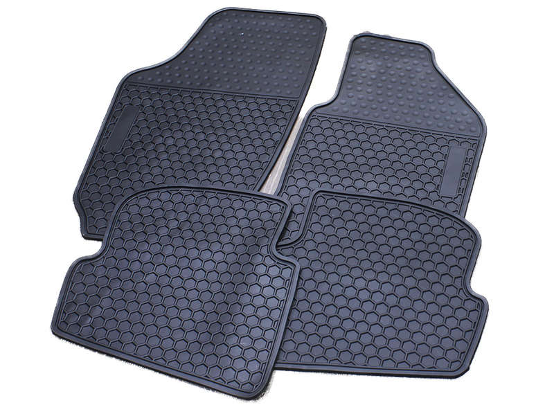 Black & Grey Rubber Floormats for VW Polo 02-09 & Vivo 2010+