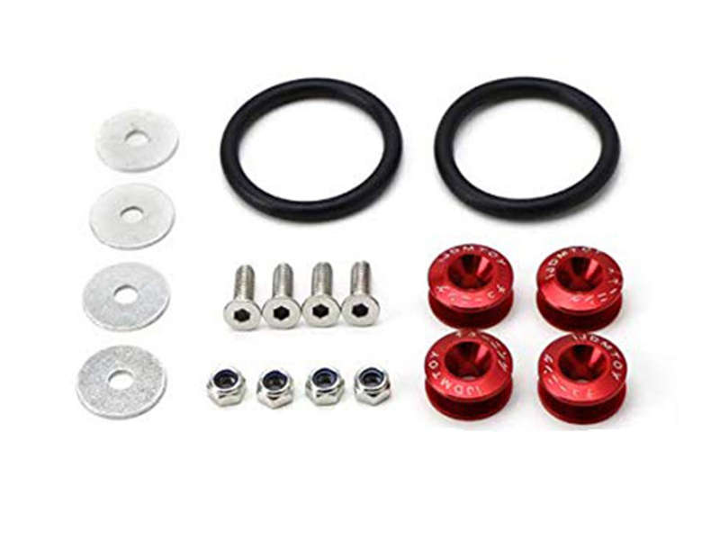Universal Aluminum JDM Quick Release Fasteners For Bumpers (red)