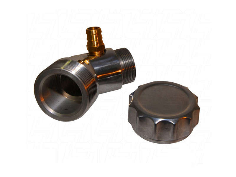Oil Filler/Breather Aluminium with Billet Aluminium Screw Cap Angled &gt;