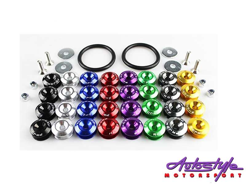 Universal Aluminum JDM Quick Release Fasteners For Bumpers (Spike Silver)