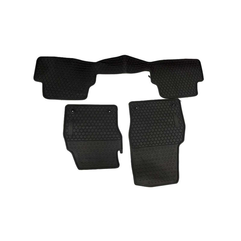 Black &amp; Grey Rubber Floormats for VW Polo 8 2018+