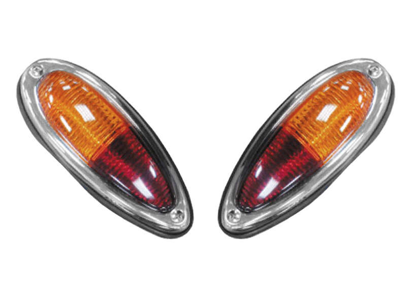 Porsche 356 Amber/Red Teardrop Tailights (pair)