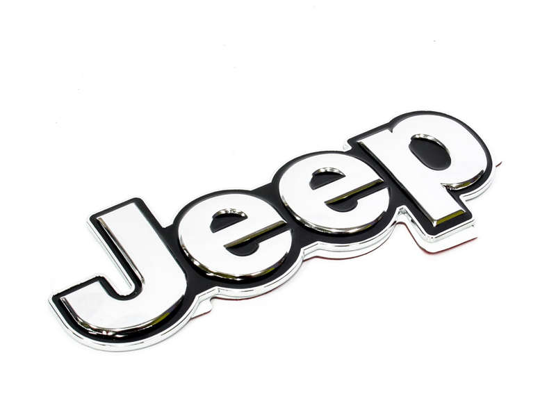 Jeep Black & Chrome Sticker Badge (16cm)