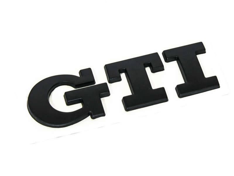 Gti Letters Matt Black sticker Badge
