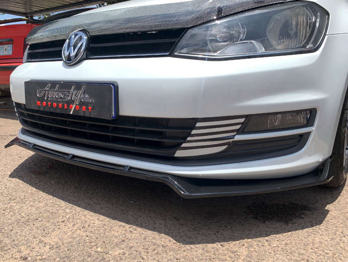VW golf Mk7 3piece Gloss Black Front Spoiler