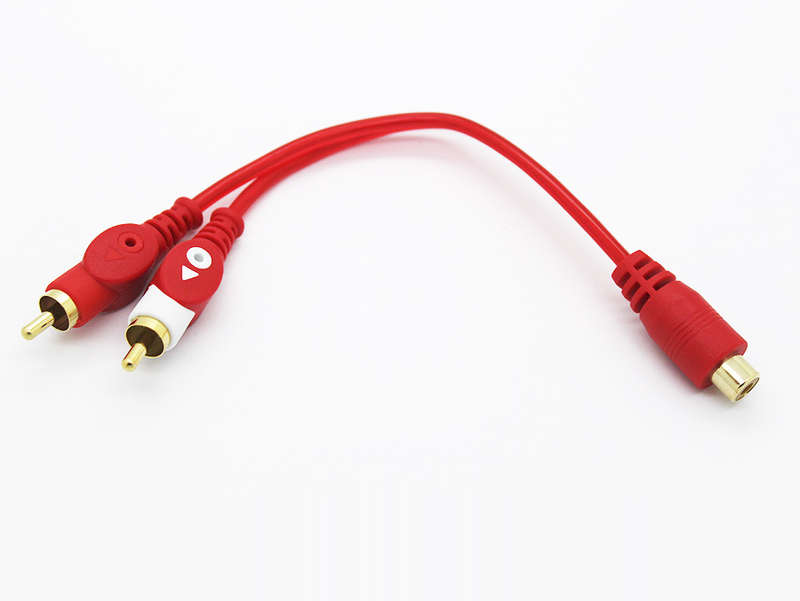 Cyberdyne RCA Red 2male to 1female Splitter