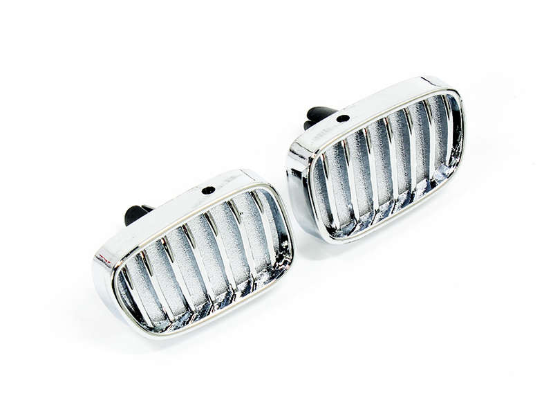 Dash Mounted Air Freshener Twin Grille Design (black or silver)