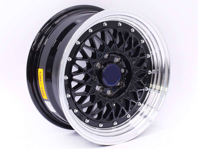 14" QS 724 4/100 & 4/108 Black Machine Lip Alloy Wheels