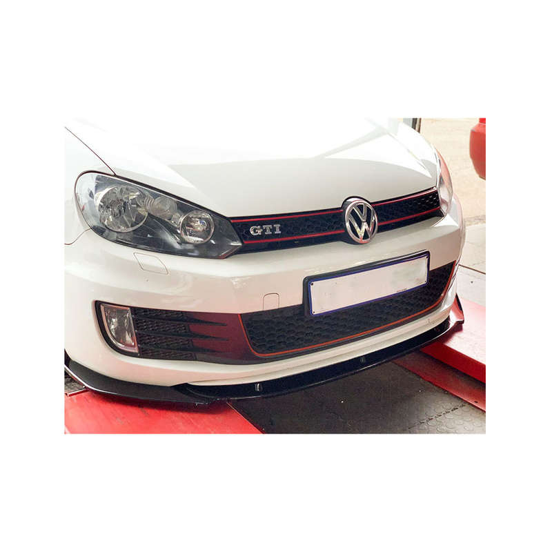 VW Golf mk6 Gti 3piece Gloss Black Front Spoiler