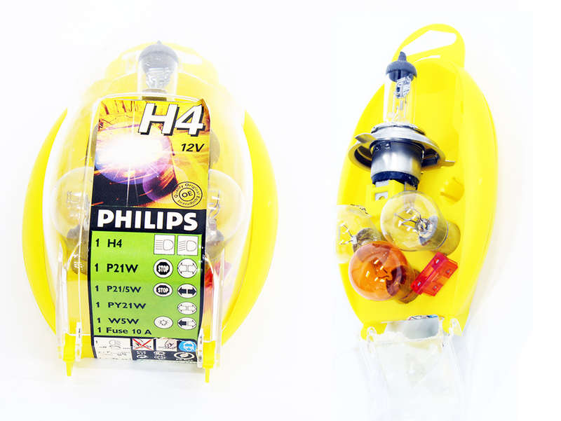 Philips Emergency Bulb Kit  H4, P21W, W5W & Fuse Set