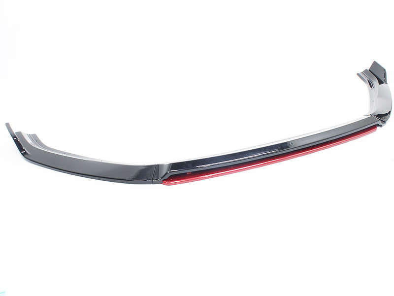 VW Golf Mk7 Gloss black with red lip 4piece Lower Front spoiler