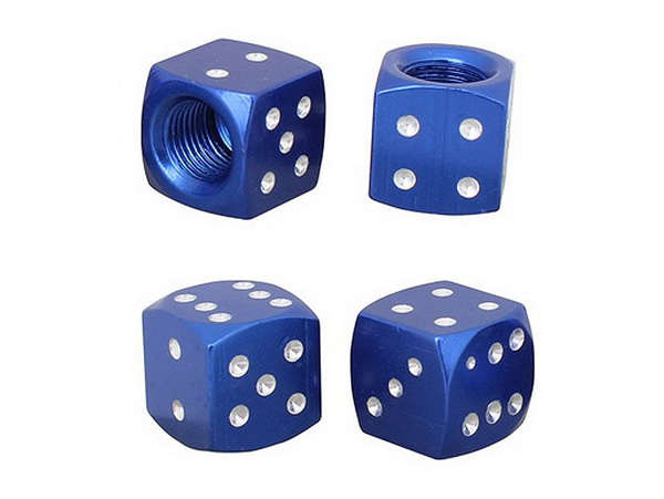 Dice Design Anodized Steel Wheel Valves (blue)