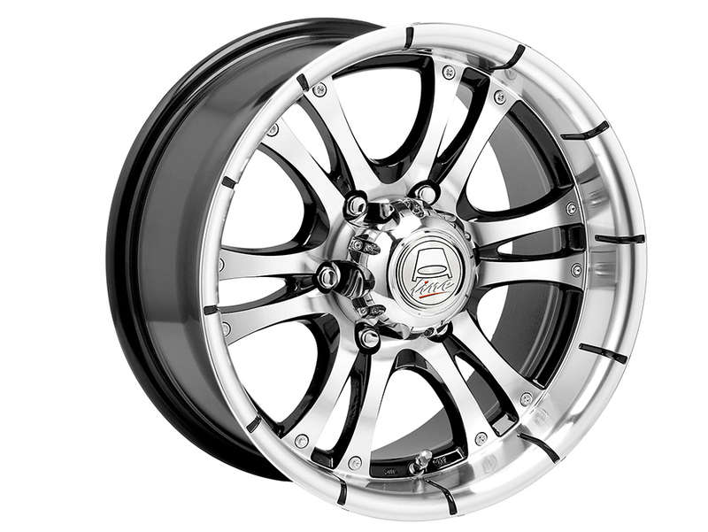 14" A-Line Fear 5/114 Black Machined Face Alloy Wheels