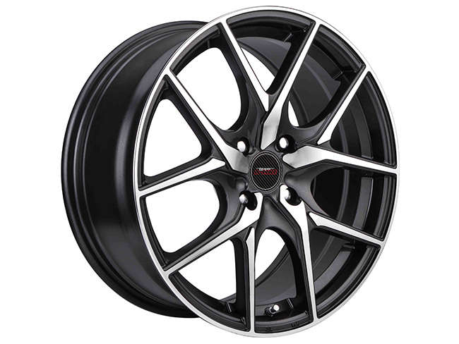 14" A-Line Tatum 5/100 Black Machine Face Alloy Wheels