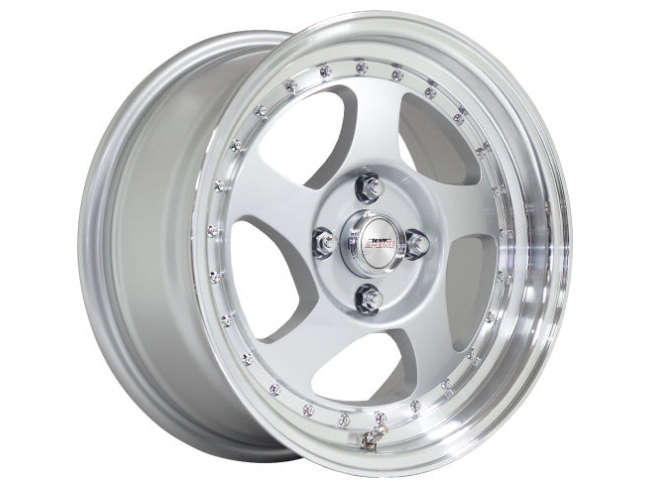 15" A-Line Jedi 5/100 Silver Machined Lip Alloy wheels