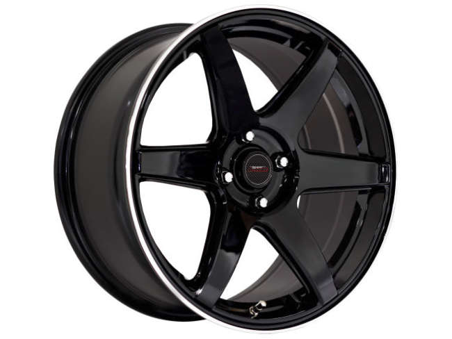 17" A-Line Acid 5/100 Black Machine Lip Alloy Wheels