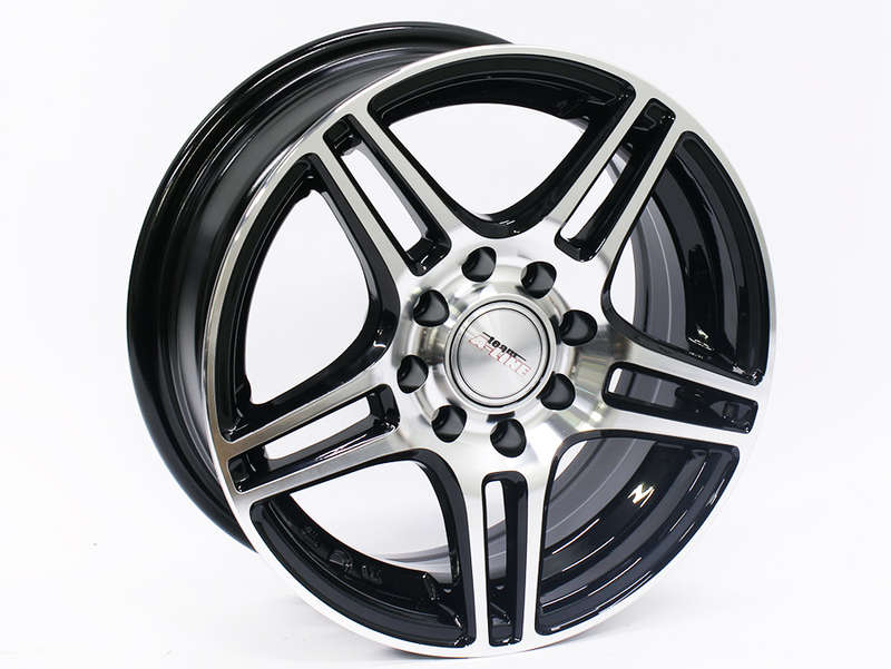 13" A-Line Oslo 4/100 Black Machined Face Alloy Wheels