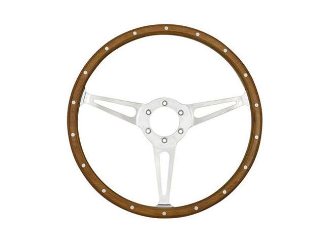 3-Slot Mahogany Steering Wheel 380mm 6 Bolt