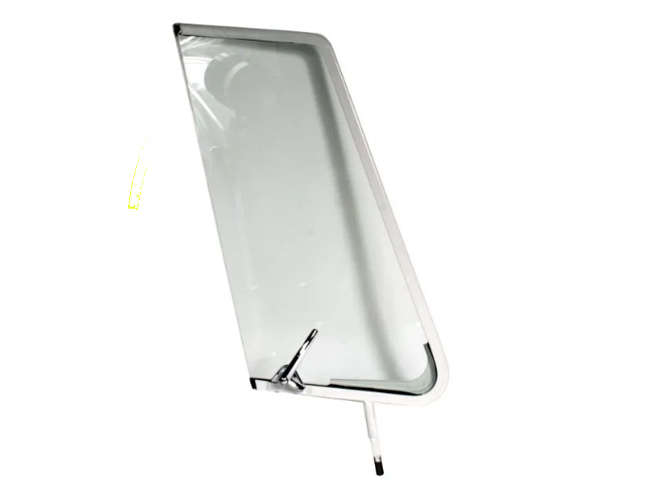 VW Bus T2 Left Opening Quarter Light White with Chrome Catch