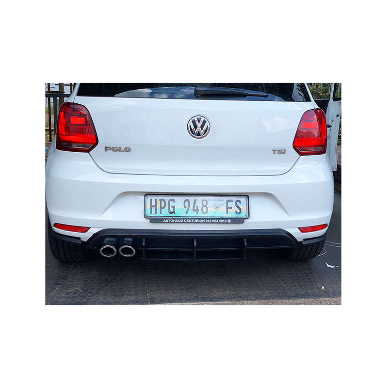 VW Polo 6/TSI Maxton 3piece Rear Diffiuser with Exhaust Pipe Outlet