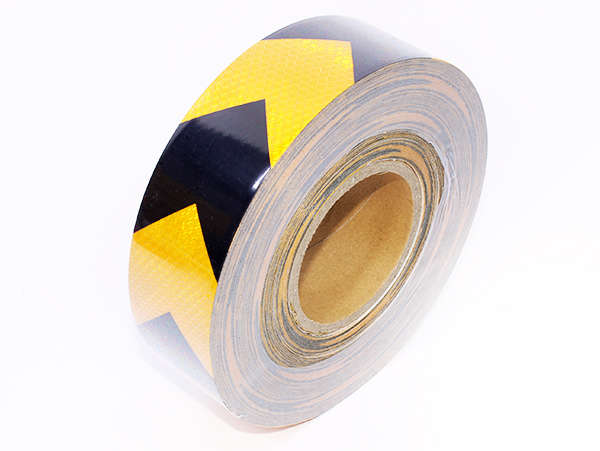 Yellow &amp; Black Chevron Reflective Tape (40metre)