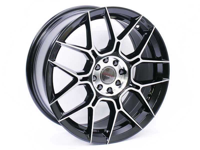 17" A-Line Saxon 4/100 & 4/108 Black Machine Face Alloy Wheels