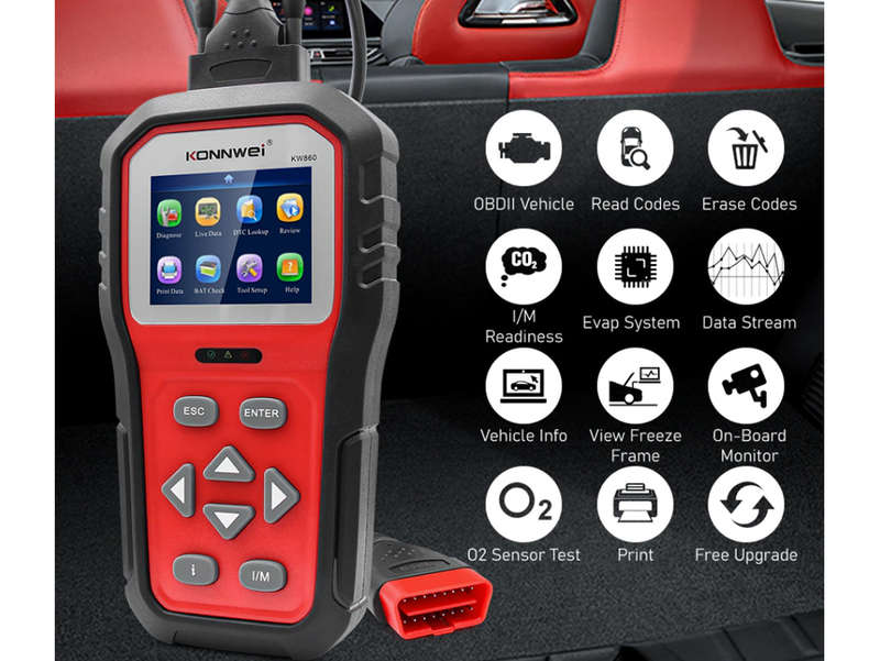 KONNWEI KW860 OBD2 Scanner with Data Stream Feature