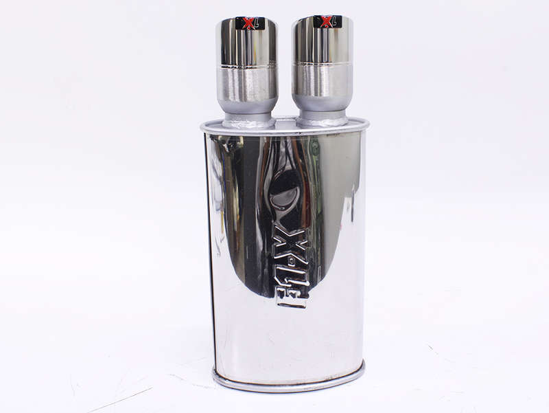 1X FM76 76mm Stainless Steel Twin Exhaust Backbox
