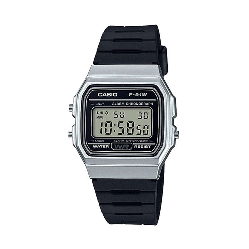 Casio Men's F-91WM-7ADF Digital Watch - Black and Silver