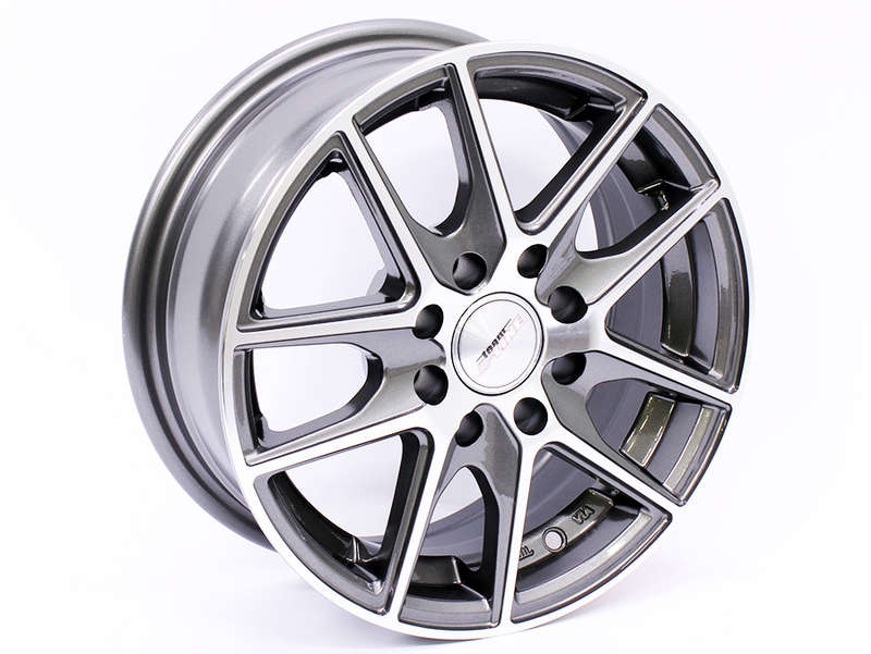 13" A-Line Victory 4/100 Gunmetal Machine Face Alloy wheels