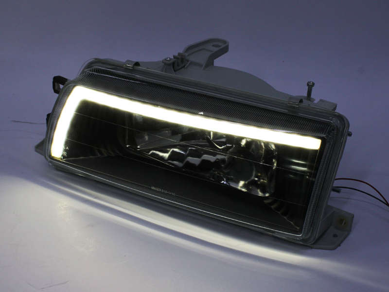 Toyota E8E9 Twincam Neon DRL Headlights with Smoke Finish (Pair)