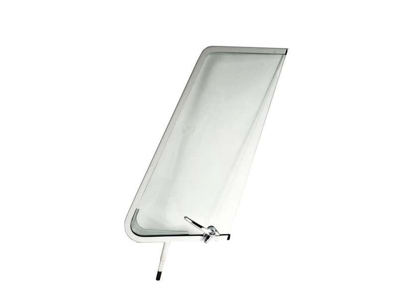 VW Bus Right Opening Quarter Light White with Chrome Catch