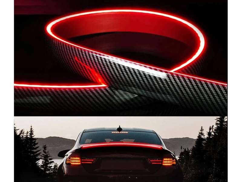 Universal Carbon Fibre Look LED Lightup Bootstripe (120cm)