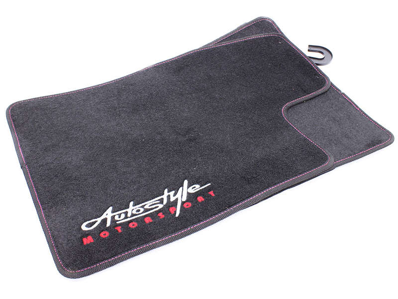 Autostyle Logo Floor Mats with Pink Stitching (set of 4)