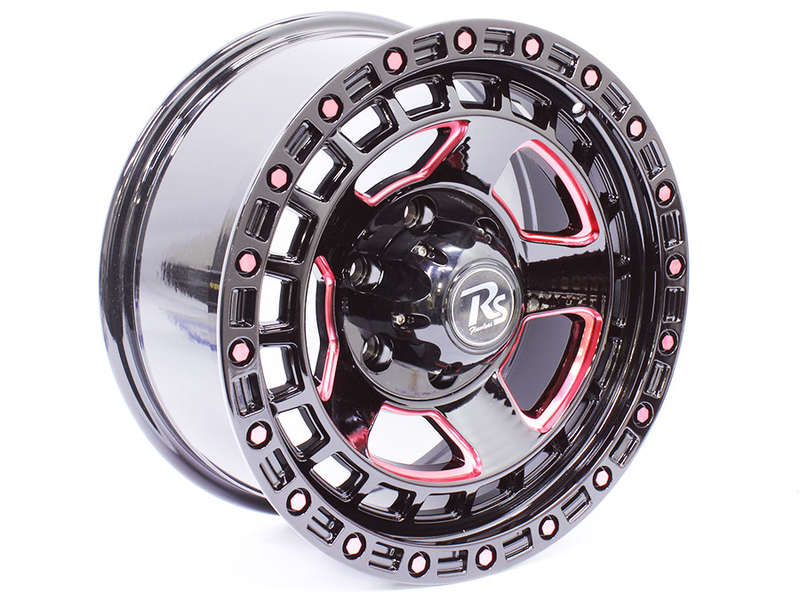 17" Flawless D10612 6/139 Gloss Black &amp; Red Alloy Wheels