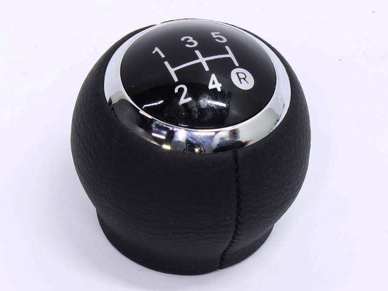 Toyota Non-Oem Black &amp; Chrome Leather 5 Speed Gear Shift Knob